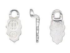 Bail, Aanraku, 6 Small Sterling Silver Plated 6.5x13mm Glue-on For Earrings