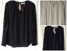 NEW LADIES SIZES 12-16 LACE SLEEVE ELEGANT TOP DIPPED HEM TUNIC BLOUSE *SALE*