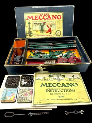 Affiche Publicitaire Meccano De 1928 - Grand Concours - Originale Vintage 74x25 Cm