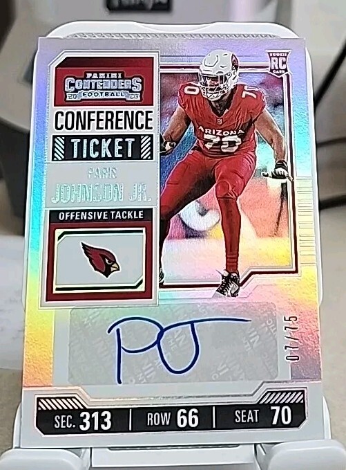 2023 Contenders Football Paris Johnson Jr. Conference Ticket Auto 07/75