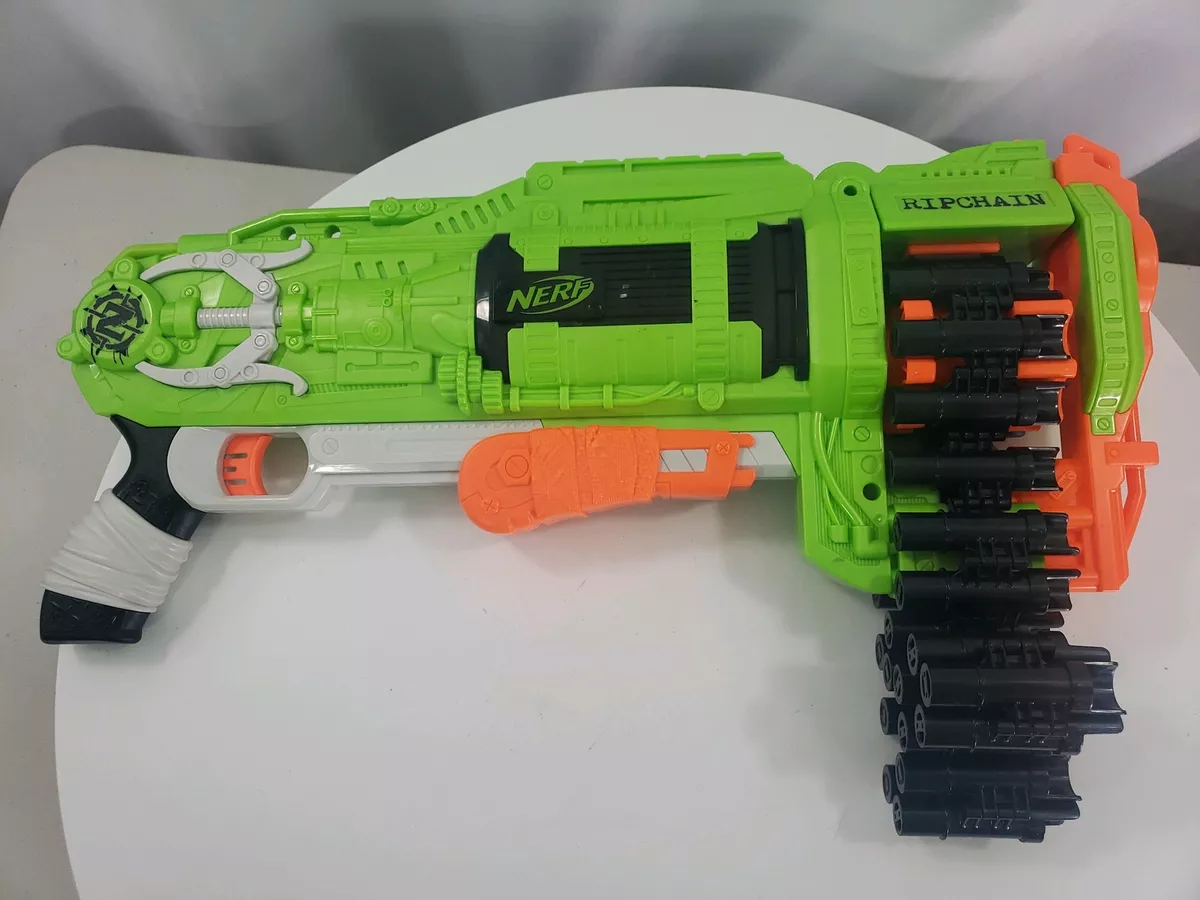 Nerf Zombie Strike Ripchain Combat Toy Blaster Ages 8 25 Shot Dart Pump Action