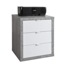 Cassettiera Comodino in Legno 3 Cassetti Bianca Laccata Chiave Ufficio Scrivania