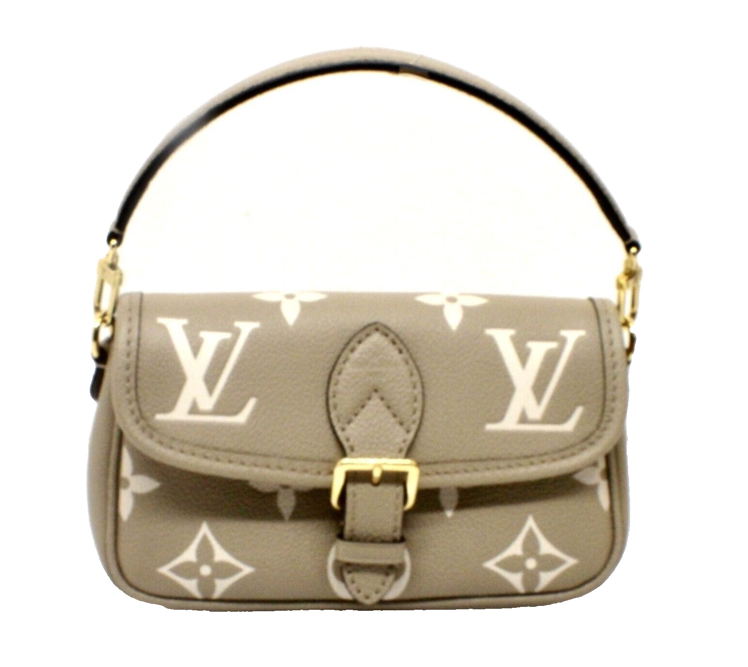 Louis Vuitton Nano Diane Bicolor Monogram Empreinte Leather Shoulder Bag Beige