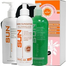 Sun Laboratories Very Dark Self Tanning Lotion Set with Tanning Mitt