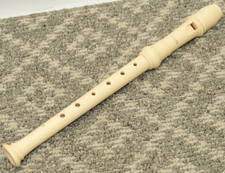 Aulos Cream Colored Flute/Recorder
