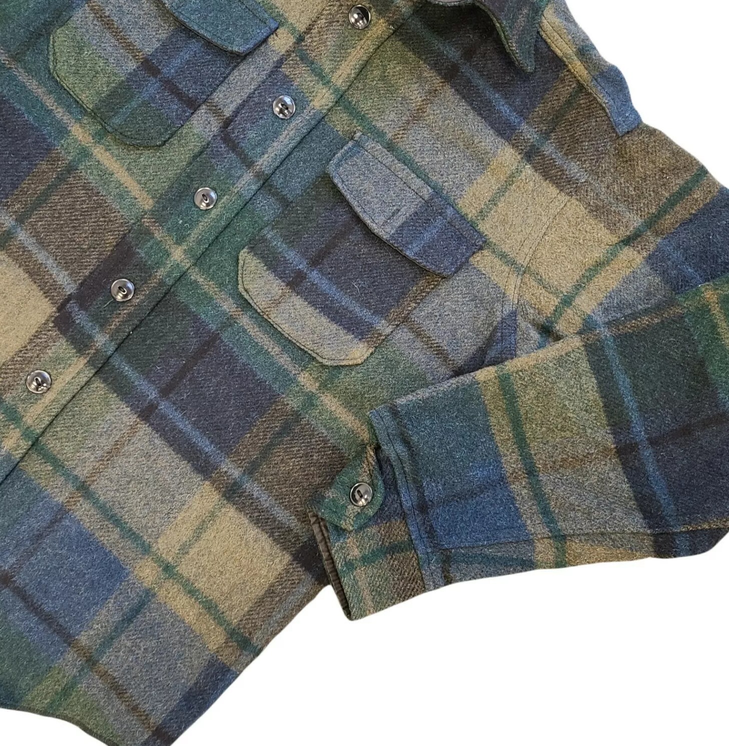 Vintage 1950's Melton Wool C.P.O Plaid Shirt Heavy Warm