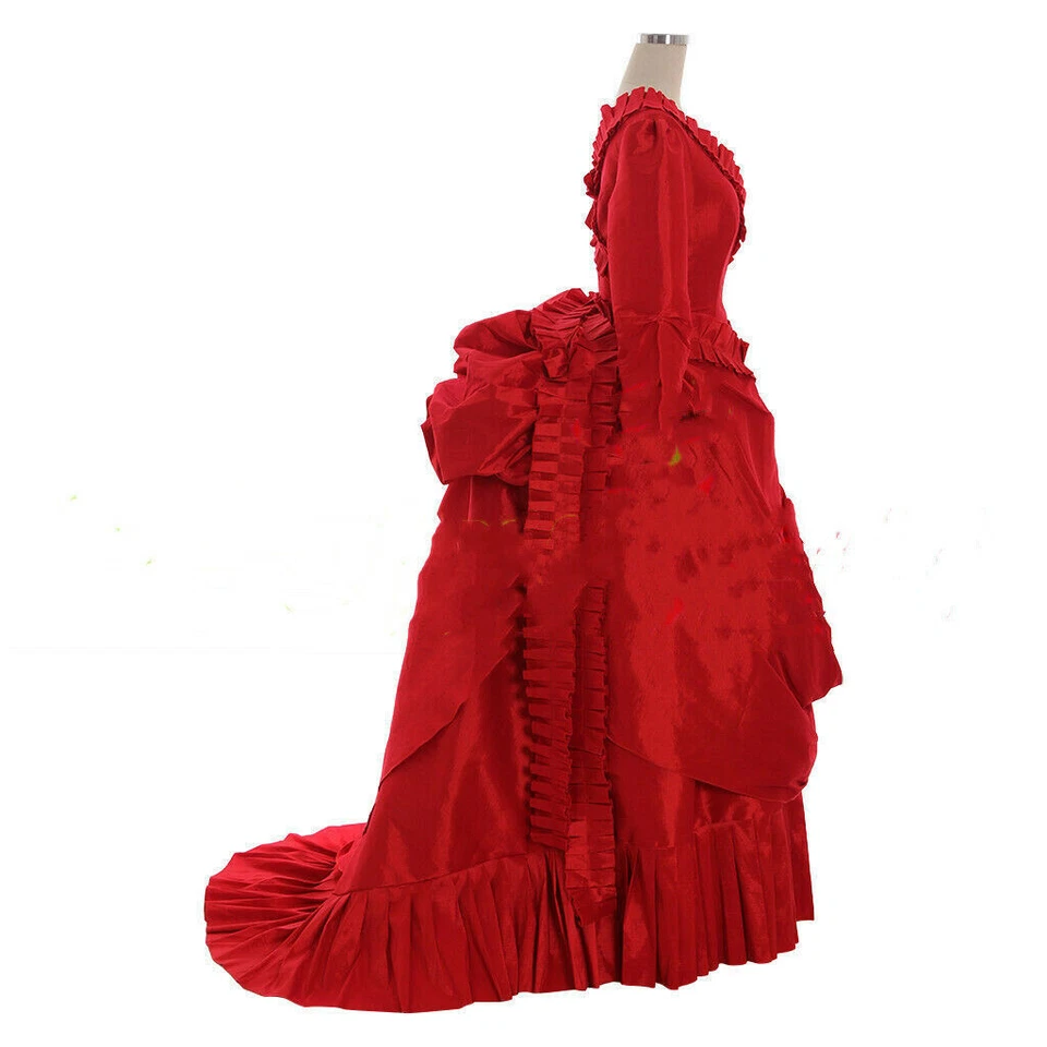 Bram Stoker Drácula Mina Harker's Rojo Vestido Vestido Cosplay Disfraz Foto 4 de 4