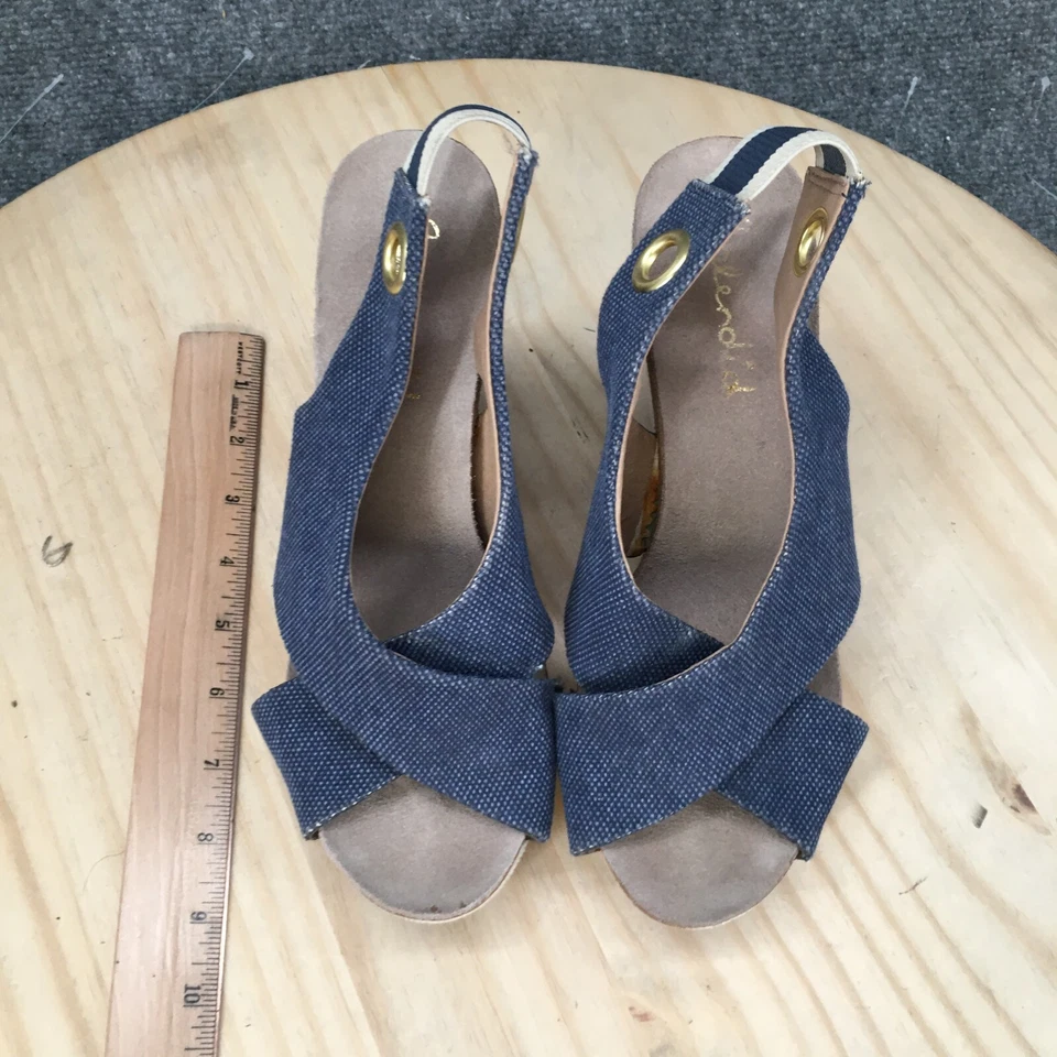 Splendid Heels Womens 9 M Slingback Platform Blue Slip On Wedge Casual Comfort - Image 4 of 4