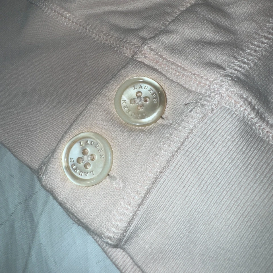 Lauren Ralph Lauren Pink Cardigan Button Up Jacket & Sweat Pants Petite Size P/M - Image 3 of 4