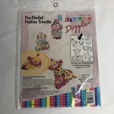 Dizzle "Little Clowns" Pre-Shaded Fashion Iron-On Transfer #53036 - Sealed!