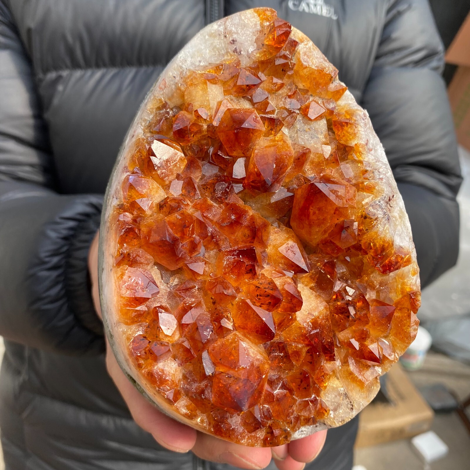 4lb Natural Citrine Geode Quartz Cluster for Healing and Mineral Specimen Display