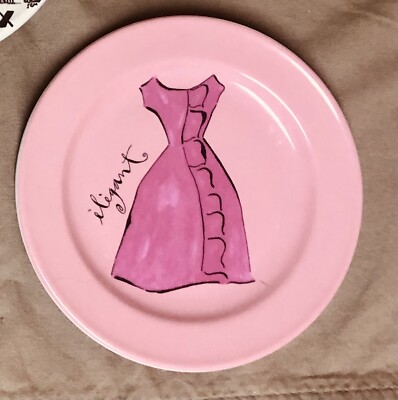 Rosanna*plate*made in Italy*iligant*rose pink dress*pale pink plate*EC!*5-3/4 
