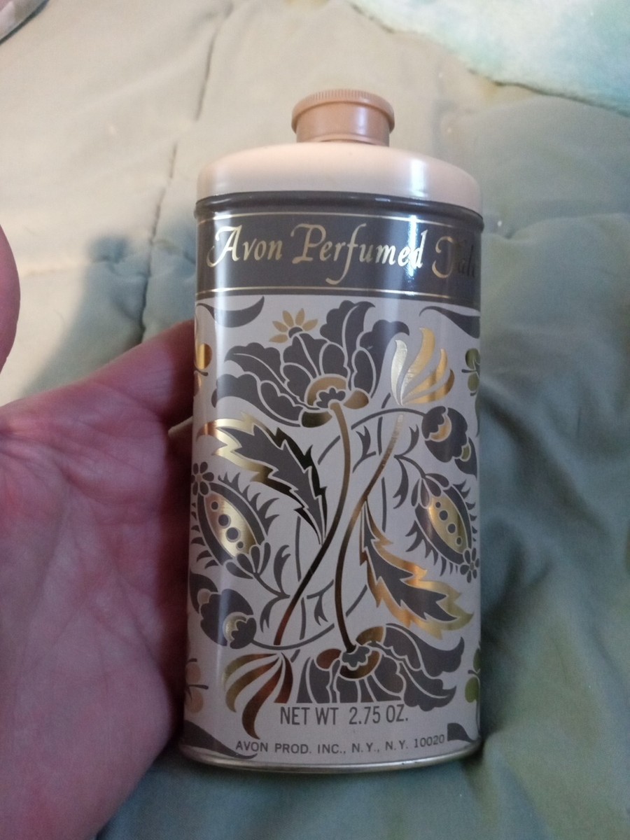 Vintage Avon Brocade Perfumed Talc Body Powder Net Wt 2.75 Oz FULL