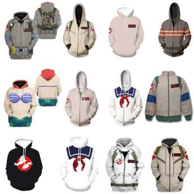 Cosplay Ghostbusters 3D Hoodies Erwachsene Sweatshirts Jacken Mantel Kostüm