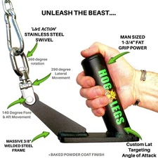HOG LEGS Jaw Bone. FAT Grip Cable Machine Handle