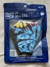 New Camo W/ Blak and Colored Face Cover / Mask 2 Pack Washable