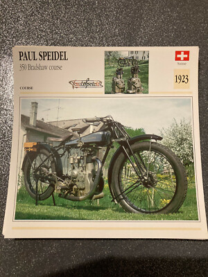 CARTE FICHE MOTO collection ATLAS PAUL SPEIDEL 350 BRADSHAW COURSE 