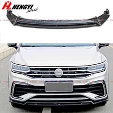 For Tiguan MK2 R-Line 2022-2024 GT Style Gloss Black Front Bumper Lip Spoiler