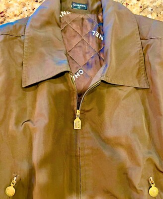 CHANEL 90s リバーシブルジャケット Chanel Vintage 1994 Brown Logo Coat 42 44 46 10 12 14