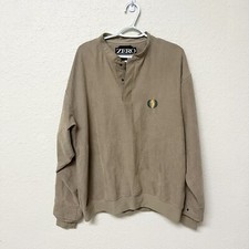 Zero Restriction ZR Snap 1/4 Pullover Golf Jacket Men's Size L Beige Nylon Blend