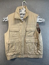 Scandia Woods Flannel Lined Vest Adult Medium Khaki Fishing Hunting Pockets
