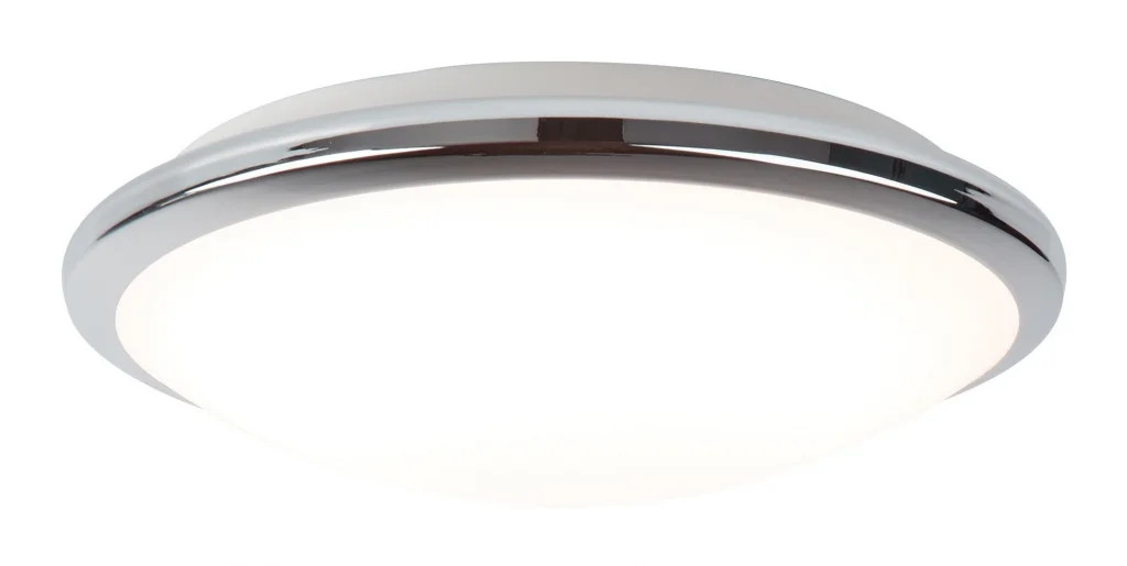 Ceiling Light Silver Knutsford LED IP44 Chrome 300mm Searchlight 7938-30CC