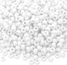 1000Pcs Pony Beads Bracelet 9mm White Plastic Barrel Small,
