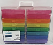 Simply Tidy Craft Storage Case 16 Inner Containers Rainbow Multicolored 4x6 Case