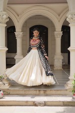 WOMEN'S COTTON BANDHANI LEHENGA KURTI SUIT ETHNIC WEAR FOR FESTIVAL  WEDDING