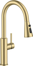 Kitchen Faucet with Pull down Sprayer, High Arc Single Handle, Gold  Stainless