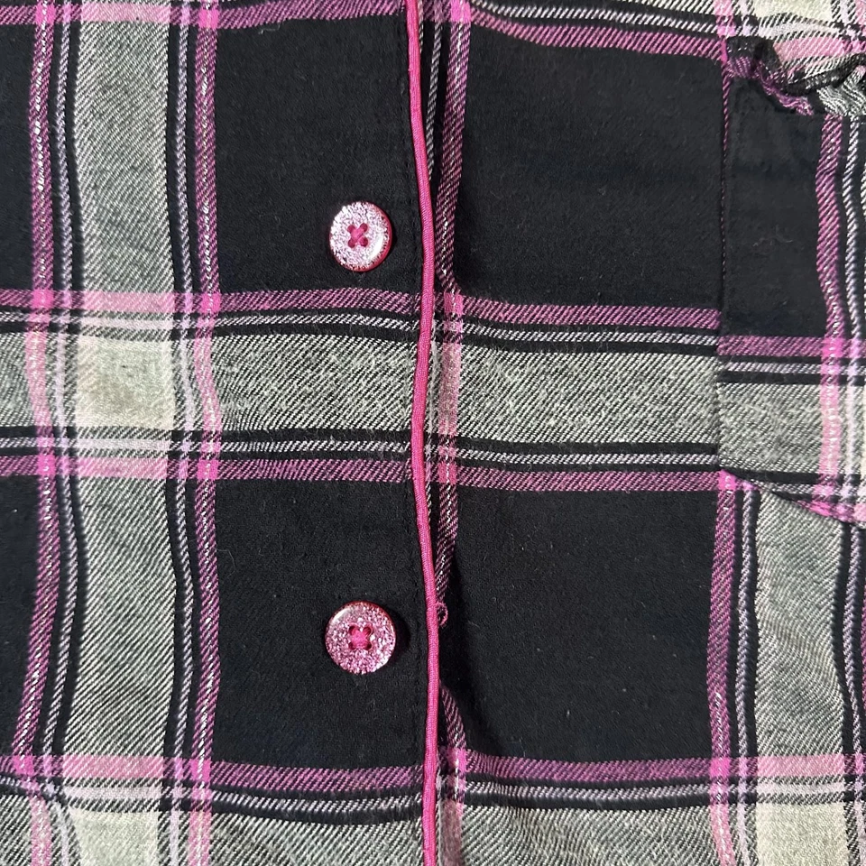 Joe Boxer Mujer Franela Negro Rosa Cuadros Y2K Foto 4 de 4