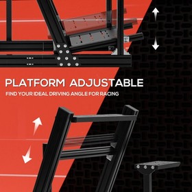 Supllueer 4080 Aluminum Racing Simulator Cockpit With Triple Monitor Mount &Seat