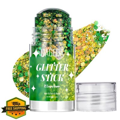 DAGEDA Chameleon Green Body Glitter Stick, Sparkly Makeup 1.12 oz