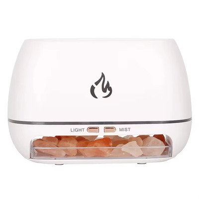 New Himalayan Crystal Salt Stone Aroma Air Humidifiers 3D Flame Fire Colorful Ni