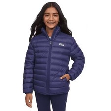 Eddie Bauer Kids' Navy Nylon Zip Down Filled Packable Puffer Jacket Large NWT