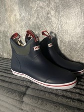 XTRATUF Men’s 6” Ankle Deck Boots Navy Red Waterproof Size 9 NEW No Box