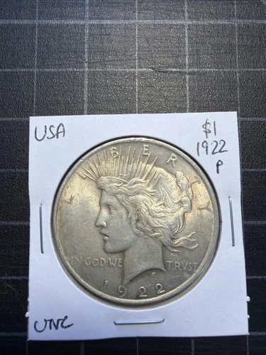USA Silver Peace Dollar 1922 P Unc