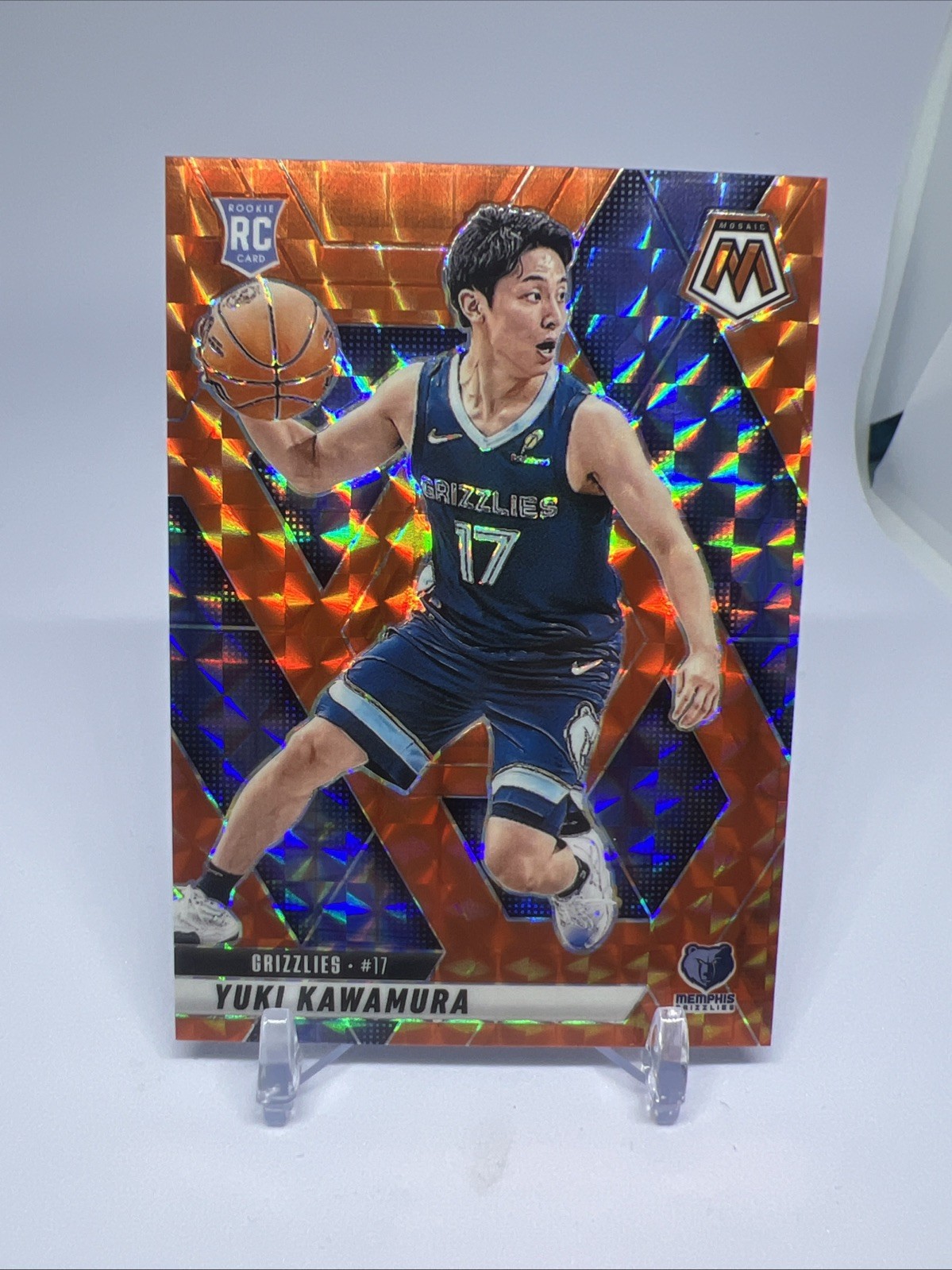 2024-25 Panini Mosaic - Rookies Yuki Kawamura #209 Orange Mosaic Prizm /249 (RC)