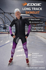 Tuta da pattinaggio di velocità Edge Long Track SKINSUIT gomma Speedsuit viola