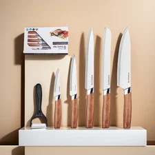 Professional Chef Knives 6pcs Knife Set Cleaver Stainless Steel Japanese Kitchen