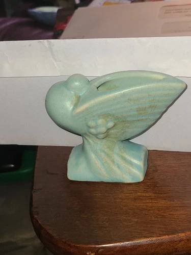Vintage Mini Nelson McCoy Dove Pigeon Bird Flower Holder Vase Planter Baby Blue