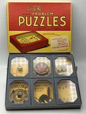 A.C. Gilbert Co. No. 1034 Boxed Problem Puzzles - Excellent in OB - 1940