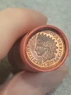 R/B Toned Au+ 1904 Indian Head &Au S Mint Dime Ends Of Lincoln Wheat Cent Roll