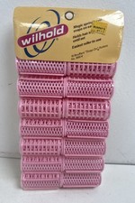 Vintage Wilhold Bouffant Snap-On Hair Rollers Curlers Pink 16 Pack No. 908/4 NOS