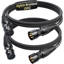 Short XLR Cables 3.3ft 2 Pack, Gold Plated 3-Pin Connectors from Rean-Neutrik...