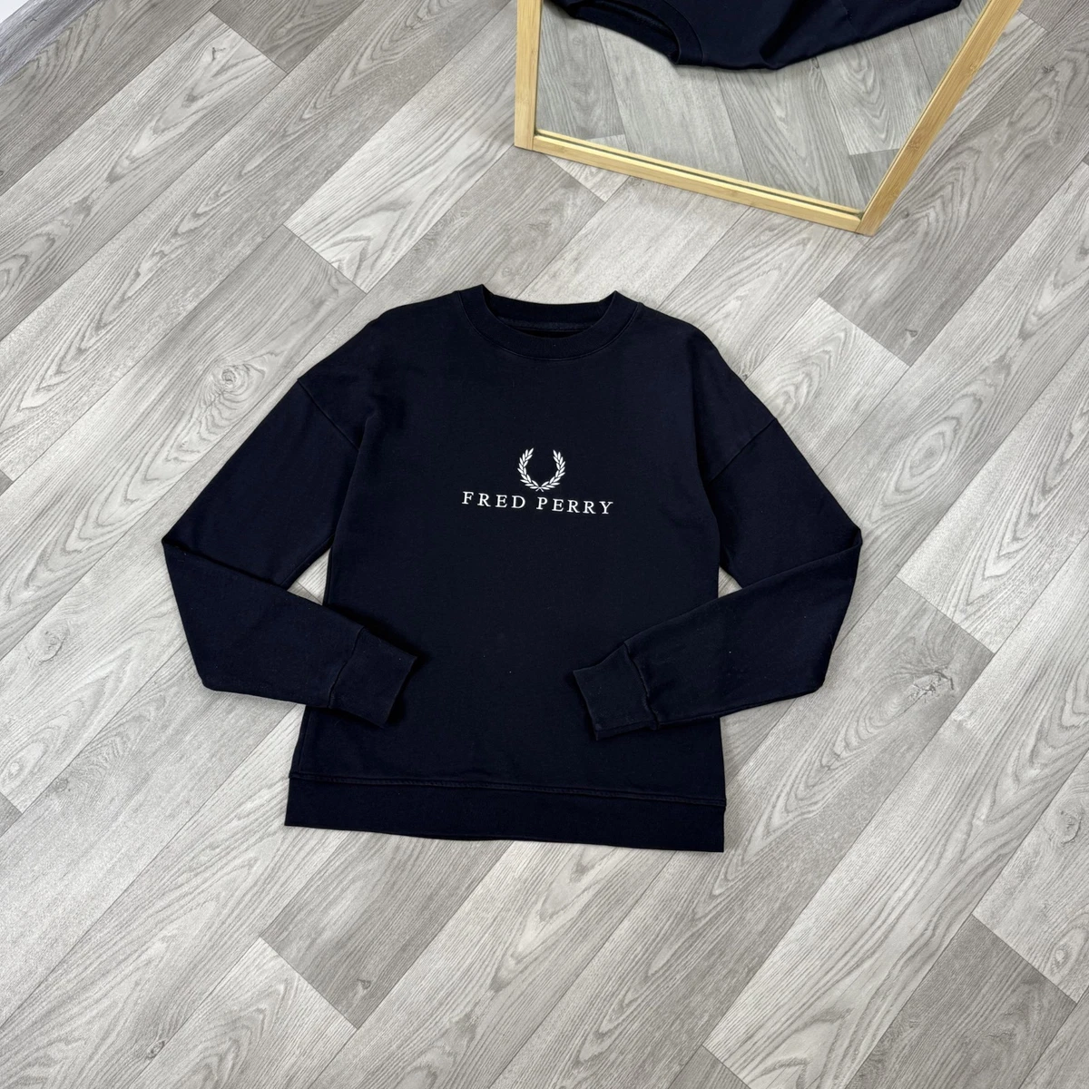 【FRED PERRY】Boat Neck Ribbed Sweater Textured Knitted Top - Navy | Women's Knitwear | Cardigans
