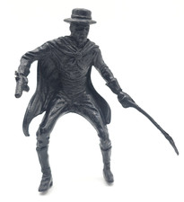 Zorro Disney Lido 4.25" Vintage 1950s Mounted Black Plastic Toy Figure