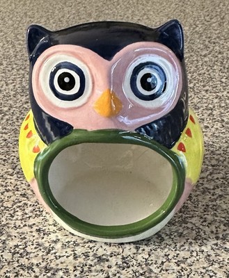 Ceramic Owl Sponge Scrubby Holder Granny Core Cottage Artsy Boston Warehouse