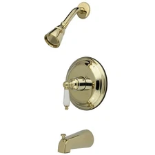 Kingston Brass KB363.PL Restoration Tub and Shower Trim Package - Brass