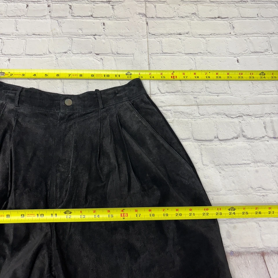 Pantalones Cortos Vintage The Limited Mujer 100% Gamuza Cuero Talla 10 Plisados Y2K C061-14 Foto 3 de 4